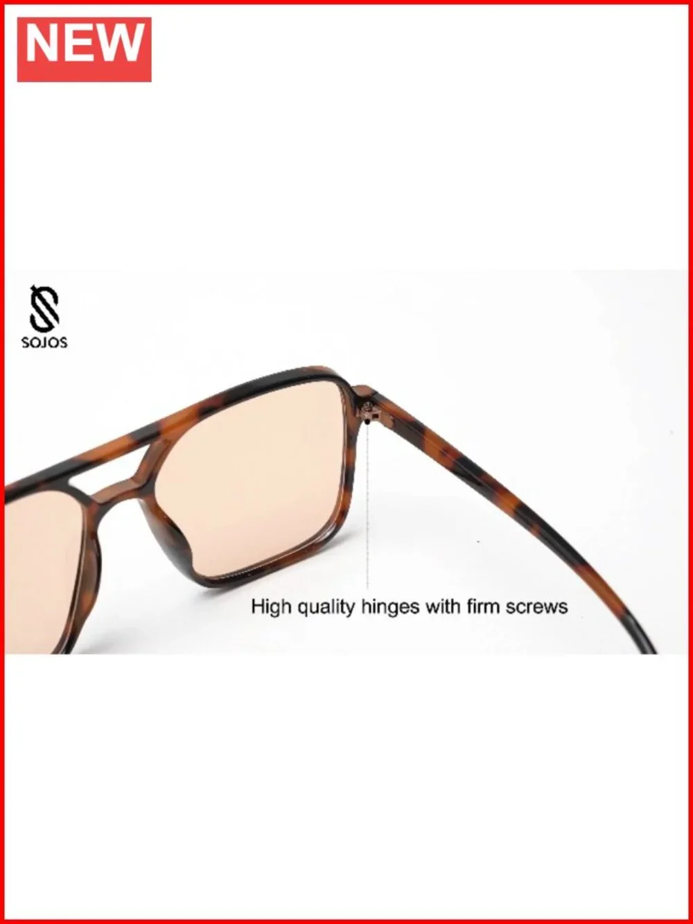Vintage Aviator Square Sunglasses UV400 Protection Plastic Frame Unisex